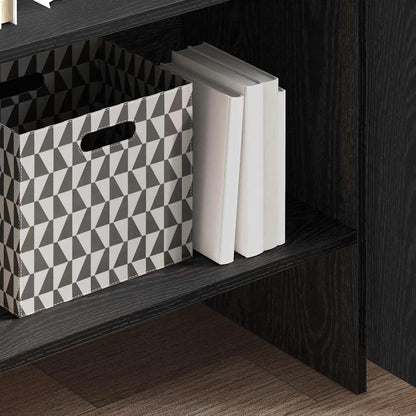 vidaXL Book Cabinet 5-Tier 60 x 35 x 180 cm Engineered Wood Black Oak 4