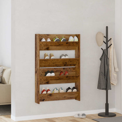 vidaXL Shoe Cabinet 2 pcs 80 x 18 x 60 cm Engineered Wood Old wood 1