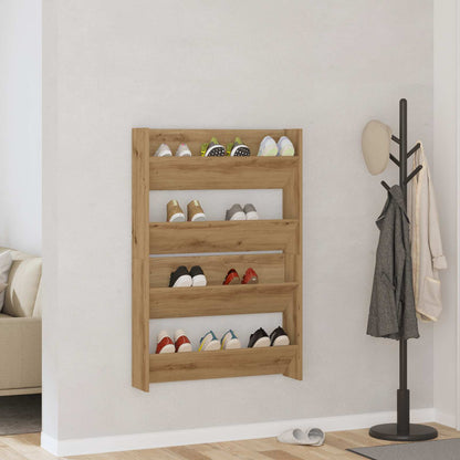 vidaXL Shoe Cabinet 2 pcs 81 x 18 x 60 cm Engineered Wood Artisan Oak 1