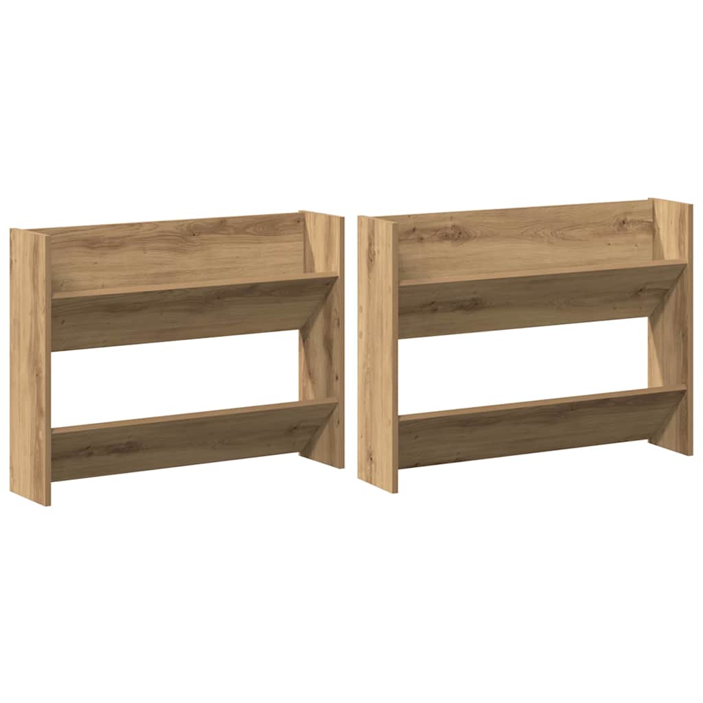 vidaXL Shoe Cabinet 2 pcs 81 x 18 x 60 cm Engineered Wood Artisan Oak 2