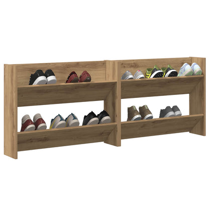 vidaXL Shoe Cabinet 2 pcs 81 x 18 x 60 cm Engineered Wood Artisan Oak 3