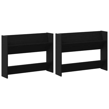 vidaXL Shoe Cabinet 2 pcs 83 x 18 x 60 cm Engineered Wood Black Oak 2