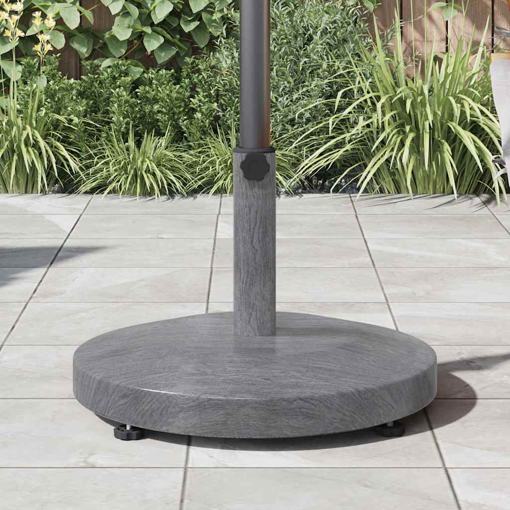 vidaXL Parasol Base 24.35 kg Dark Grey Wood look Round 4