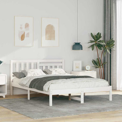 vidaXL Bed Frame with Headboard Solid Pine Wood Length 190 cm