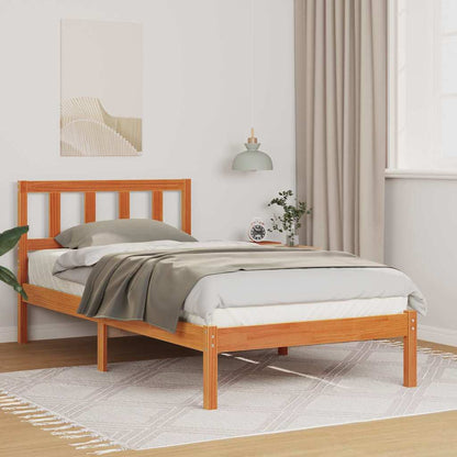 vidaXL Bed Frame with Headboard Solid Pine Wood Length 190 cm