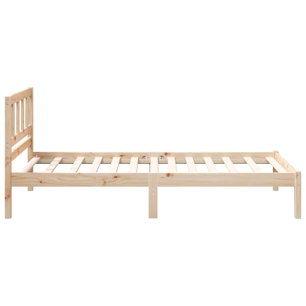 vidaXL Bed Frame with Headboard Brown 75 x 190 cm Solid Pine Wood 5
