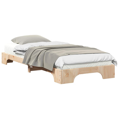vidaXL Bed Frame Brown 80 x 210 cm Solid Pine Wood 2