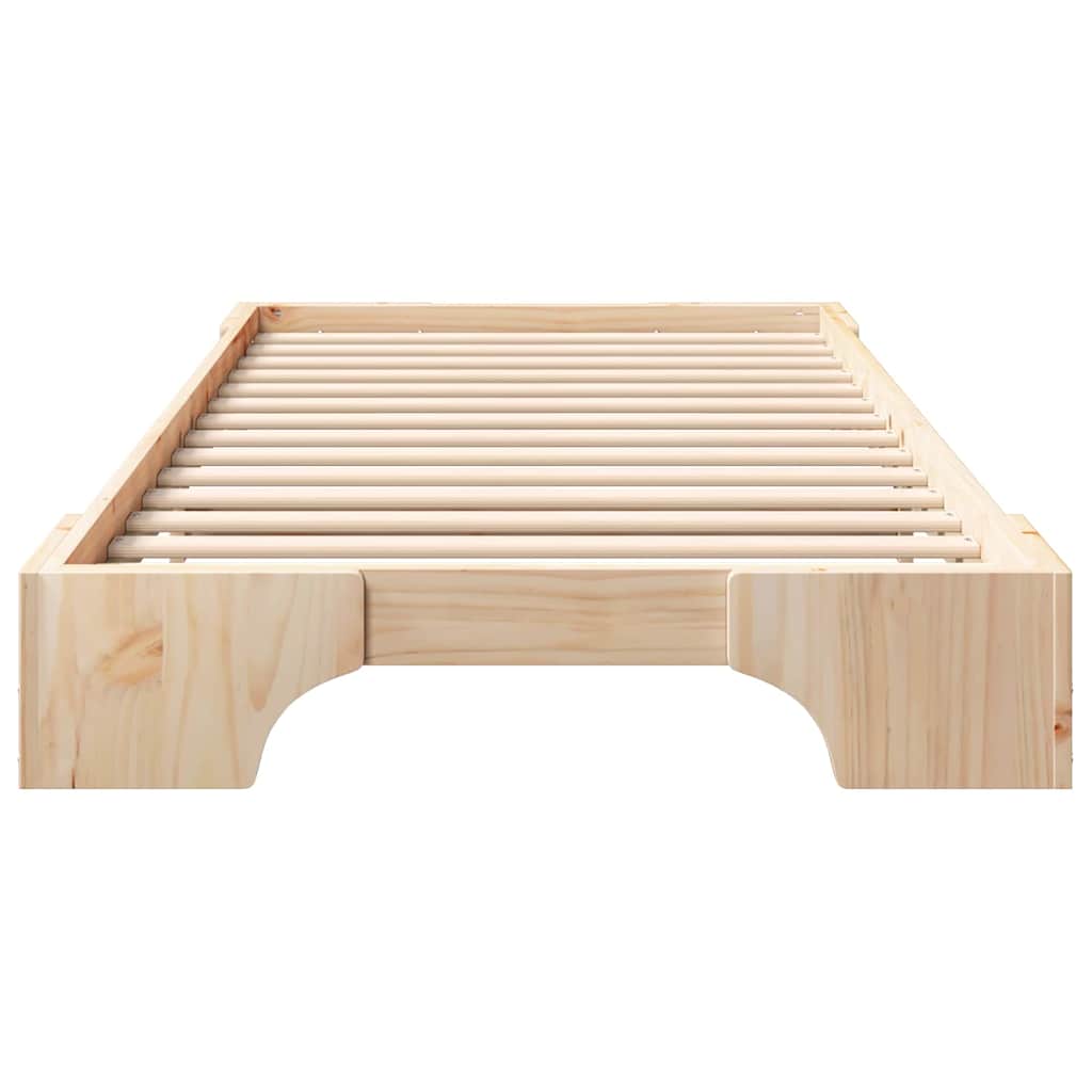 vidaXL Bed Frame Brown 80 x 210 cm Solid Pine Wood 4