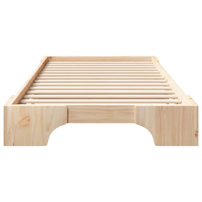 vidaXL Bed Frame Brown 80 x 210 cm Solid Pine Wood 4