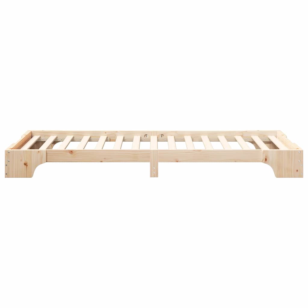 vidaXL Bed Frame Brown 80 x 210 cm Solid Pine Wood 5