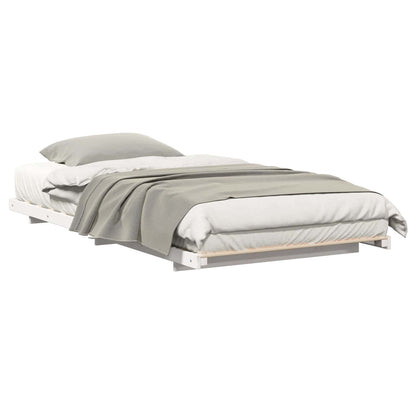 vidaXL Bed Frame White 75 x 190 cm Solid Pine Wood 2