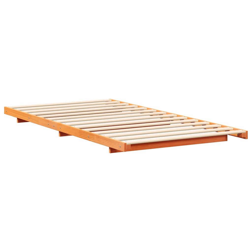 vidaXL Bed Frame Wax Brown 80 x 210 cm Solid Pine Wood 4