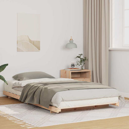 vidaXL Bed Frame Brown 100 x 210 cm Solid Pine Wood 1