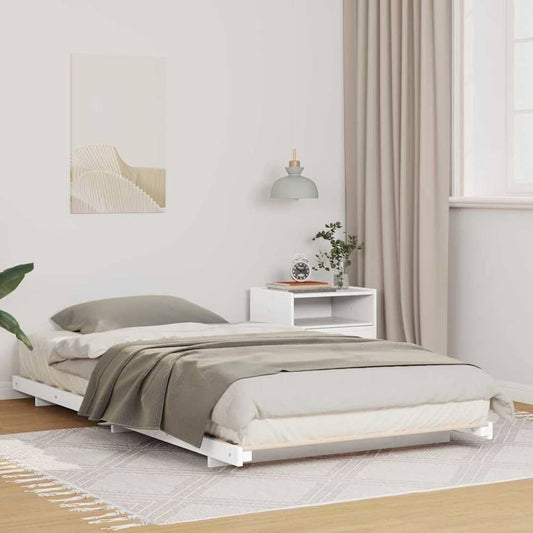 Bed Frame Solid Pine Wood White Length