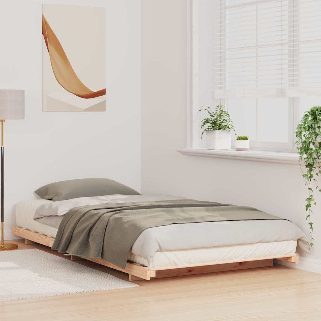 vidaXL Bed Frame Brown 80 x 220 cm Solid Pine Wood 3