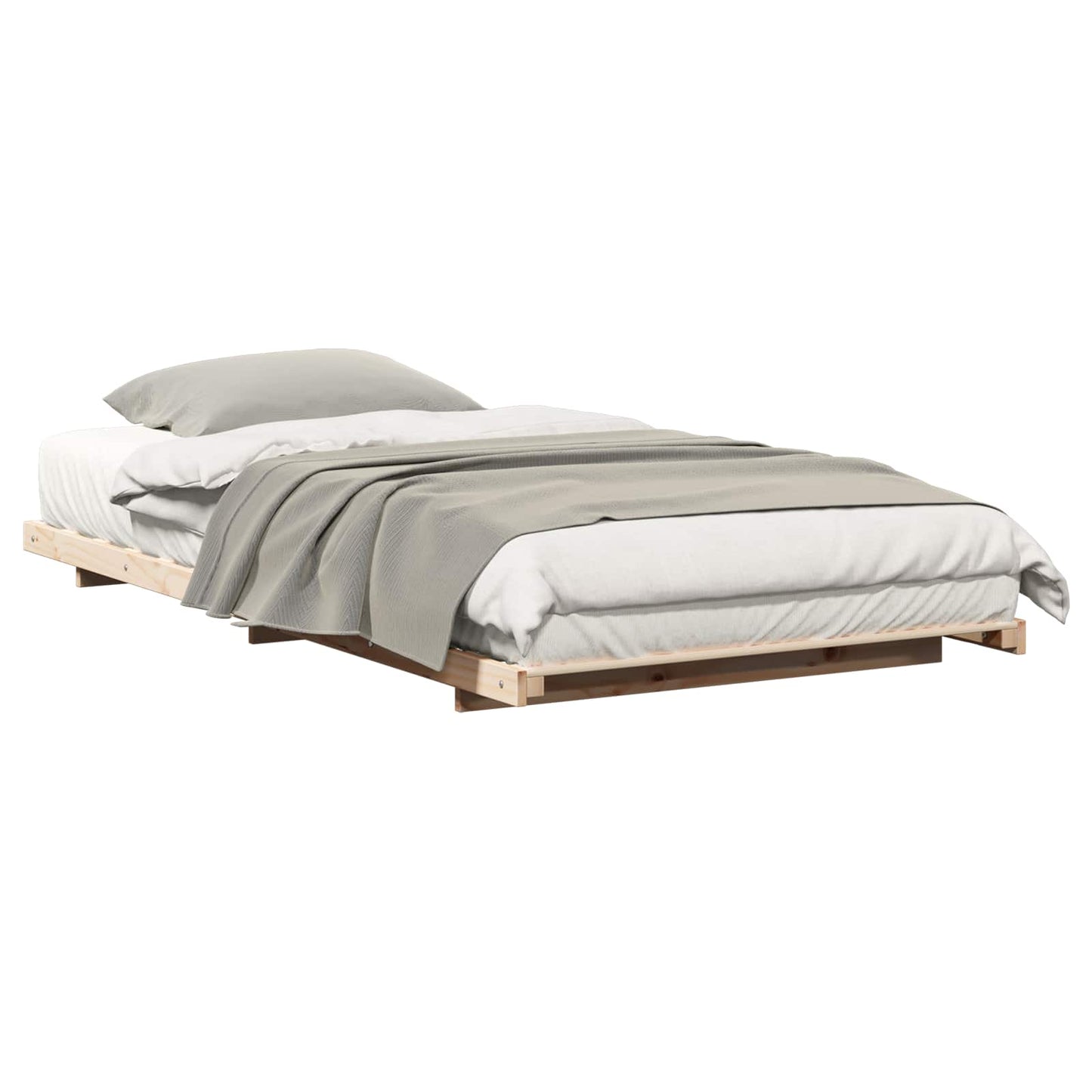 vidaXL Bed Frame Brown 80 x 220 cm Solid Pine Wood 2