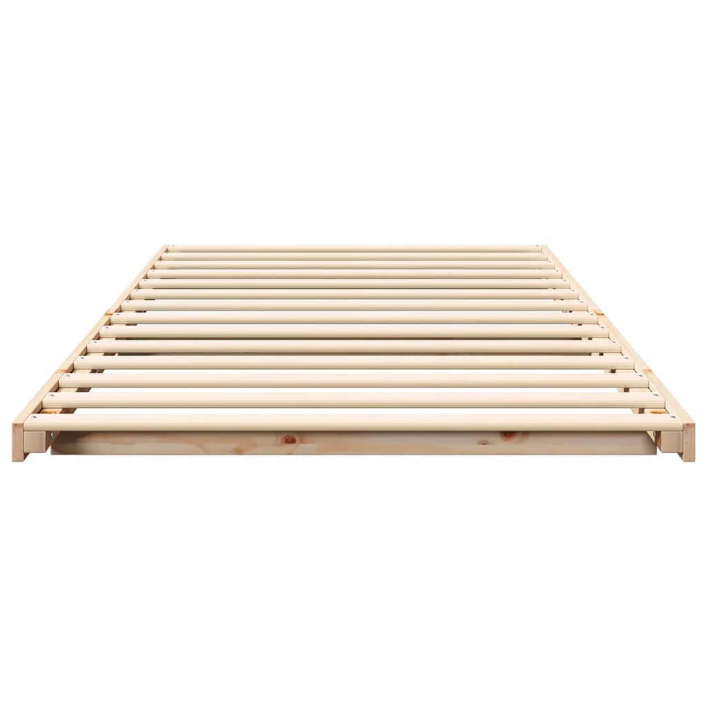 vidaXL Bed Frame Brown 80 x 220 cm Solid Pine Wood 5
