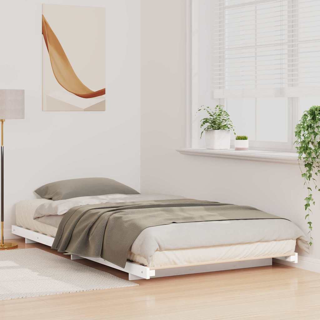 vidaXL Bed Frame White 80 x 220 cm Solid Pine Wood 3