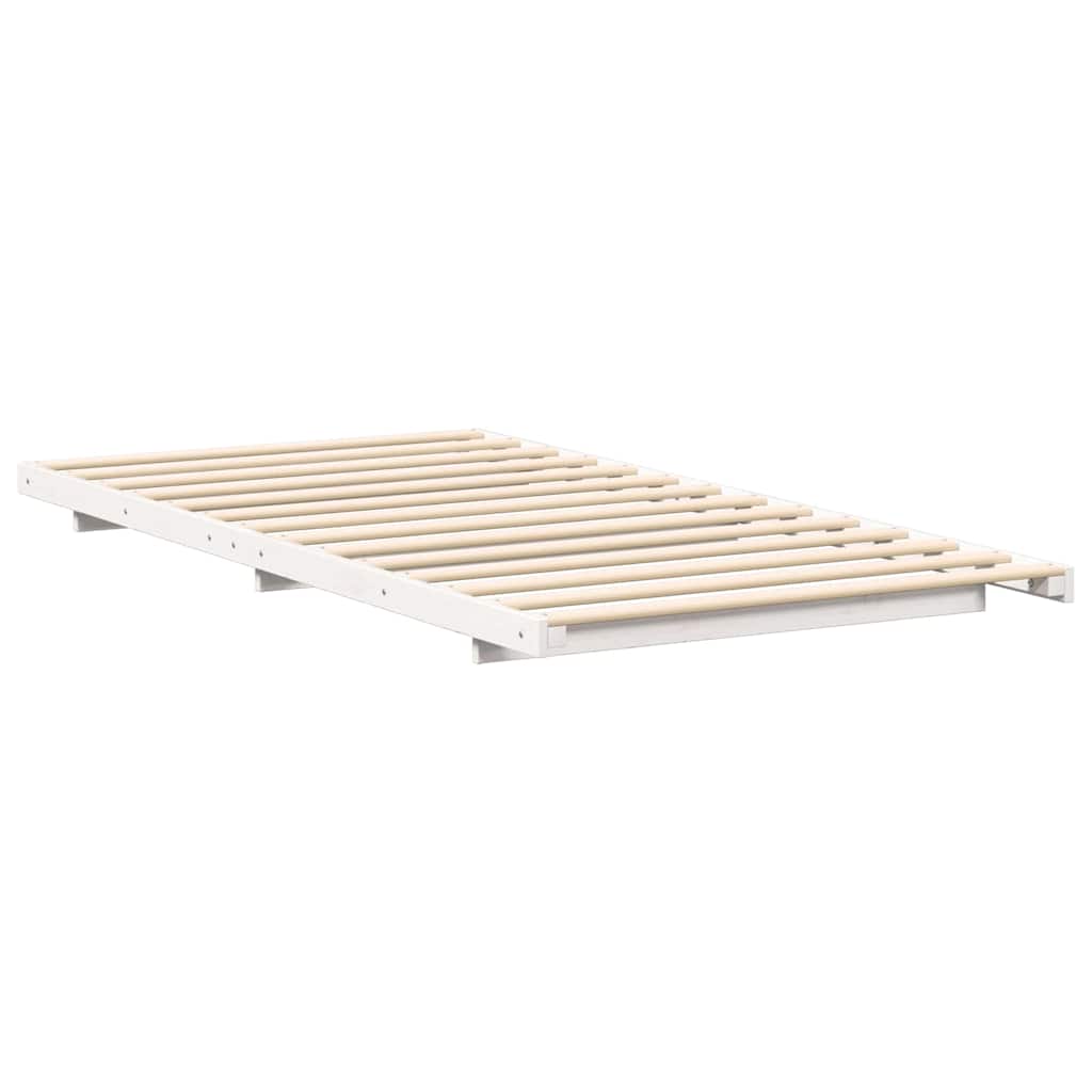 vidaXL Bed Frame White 80 x 220 cm Solid Pine Wood 4