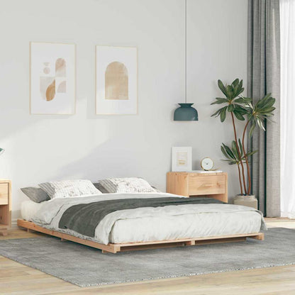 vidaXL Bed Frame Solid Pine Wood Brown Length 220 cm