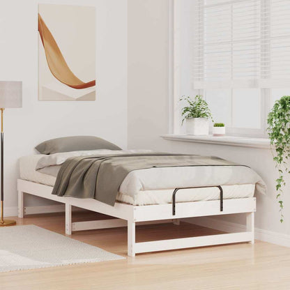 vidaXL Bed Frame White 90 x 200 cm Solid Pine Wood 3