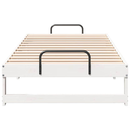 vidaXL Bed Frame White 90 x 200 cm Solid Pine Wood 5