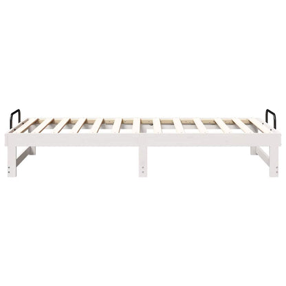 vidaXL Bed Frame White 90 x 200 cm Solid Pine Wood 6