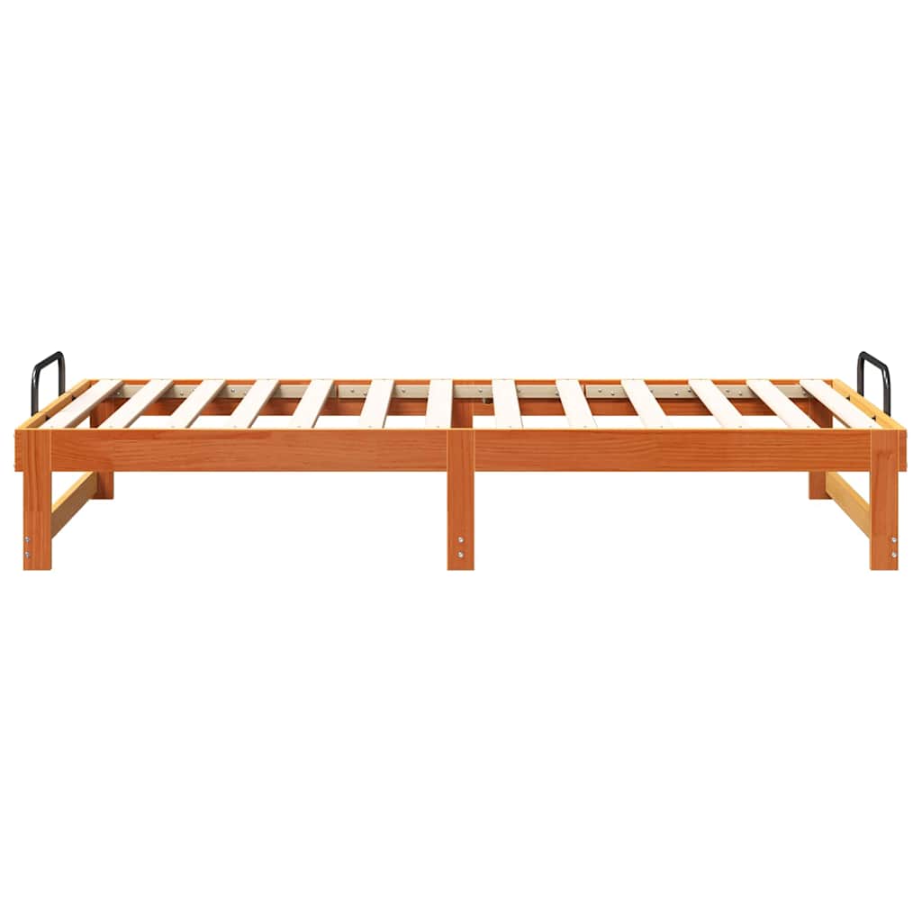 vidaXL Bed Frame Brown 90 x 200 cm Solid Pine Wood 6