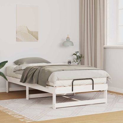 vidaXL Bed Frame White 90 x 190 cm Solid Pine Wood 1