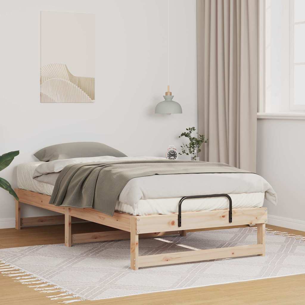 vidaXL Bed Frame Brown 75 x 190 cm Solid Pine Wood 1