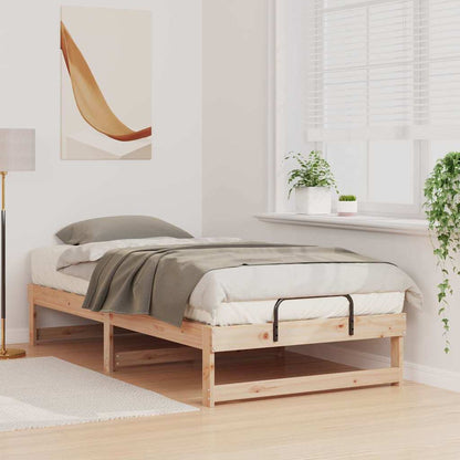 vidaXL Bed Frame Brown 75 x 190 cm Solid Pine Wood 3