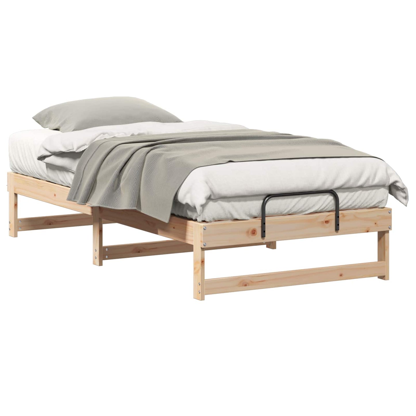 vidaXL Bed Frame Brown 75 x 190 cm Solid Pine Wood 2