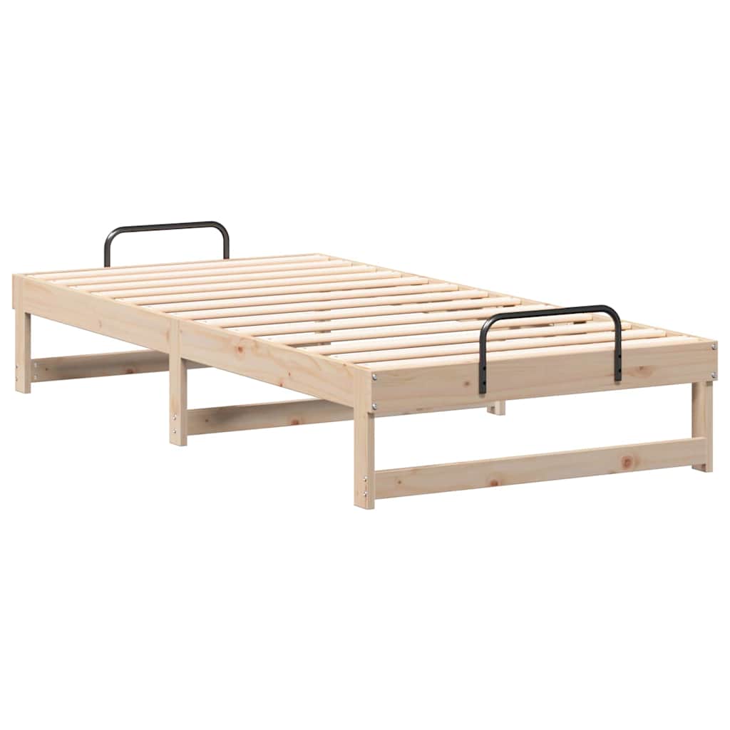 vidaXL Bed Frame Brown 75 x 190 cm Solid Pine Wood 4