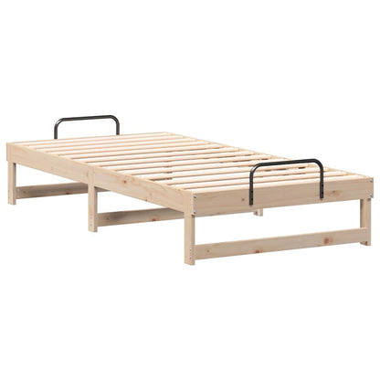 vidaXL Bed Frame Brown 75 x 190 cm Solid Pine Wood 4