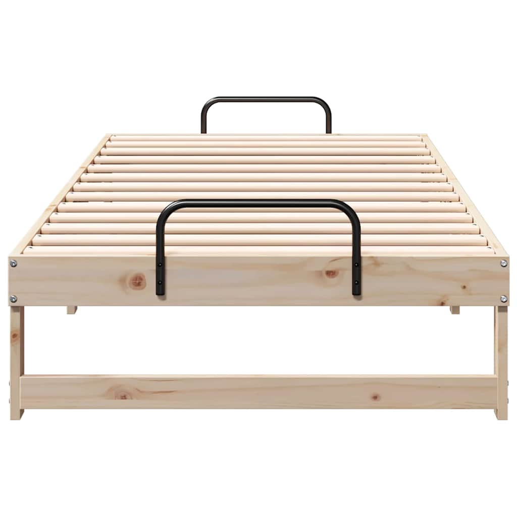 vidaXL Bed Frame Brown 75 x 190 cm Solid Pine Wood 5
