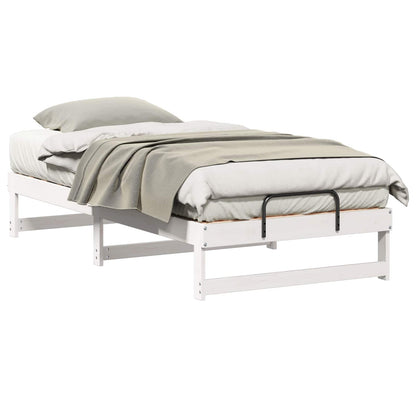 Bed Frame Solid Pine Wood White 75 cm 190 cm