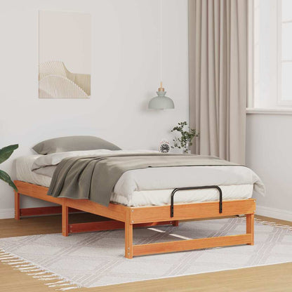 vidaXL Bed Frame Brown 75 x 190 cm Solid Pine Wood 1