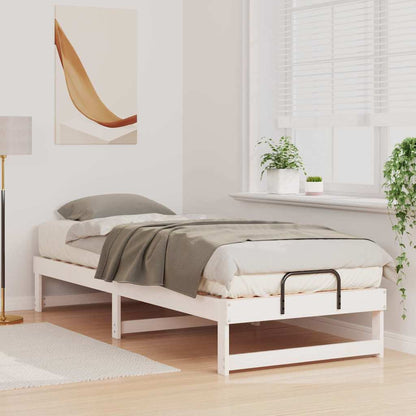 Bed Frame Solid Pine Wood White 80 cm 210 cm