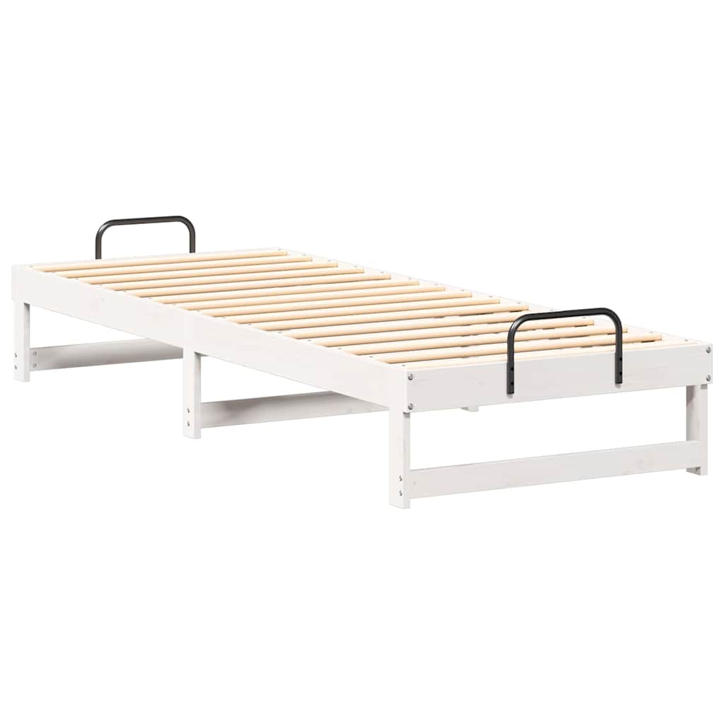 vidaXL Bed Frame White 80 x 210 cm Solid Pine Wood 4
