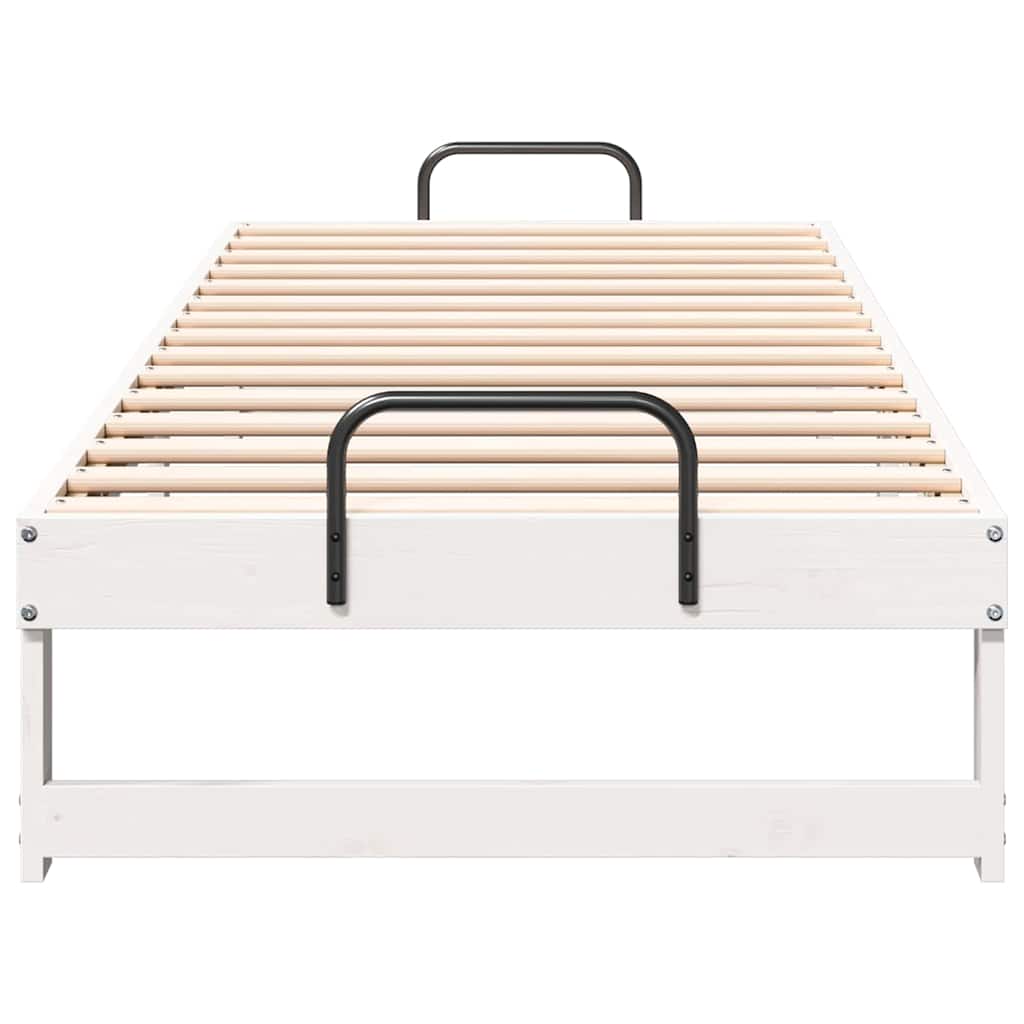 vidaXL Bed Frame White 80 x 210 cm Solid Pine Wood 5