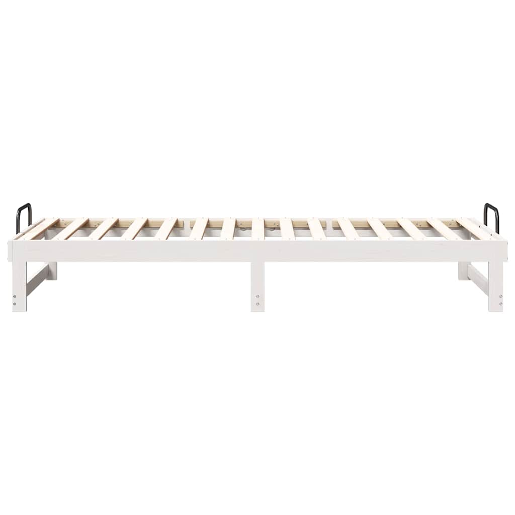 vidaXL Bed Frame White 80 x 210 cm Solid Pine Wood 6