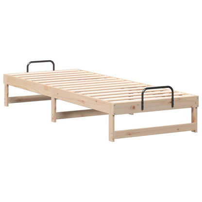 vidaXL Bed Frame Brown 90 x 210 cm Solid Pine Wood 4
