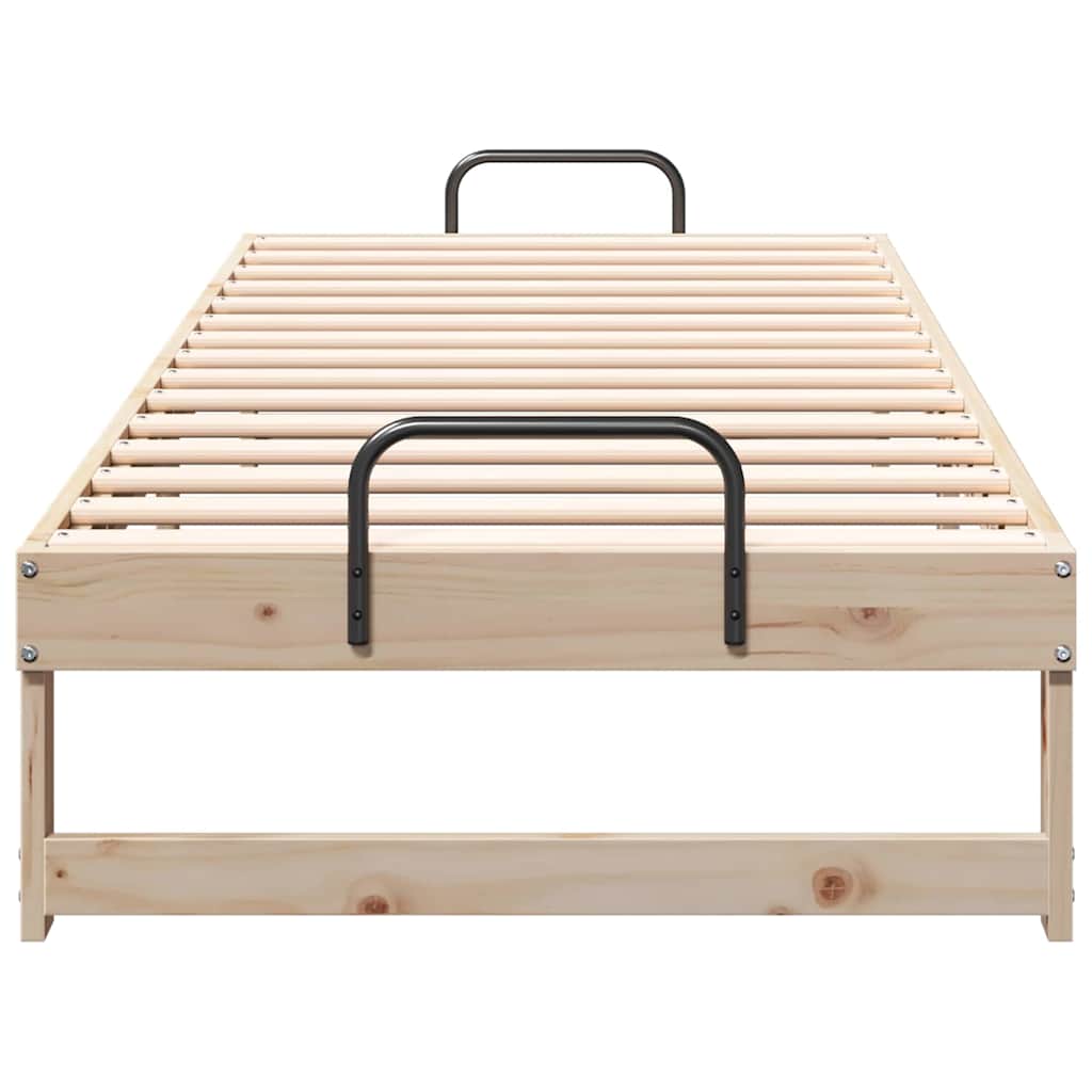 vidaXL Bed Frame Brown 90 x 210 cm Solid Pine Wood 5