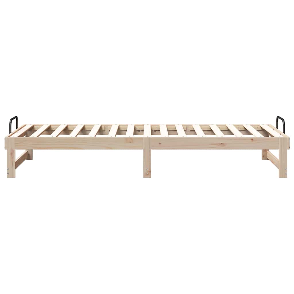 vidaXL Bed Frame Brown 90 x 210 cm Solid Pine Wood 6