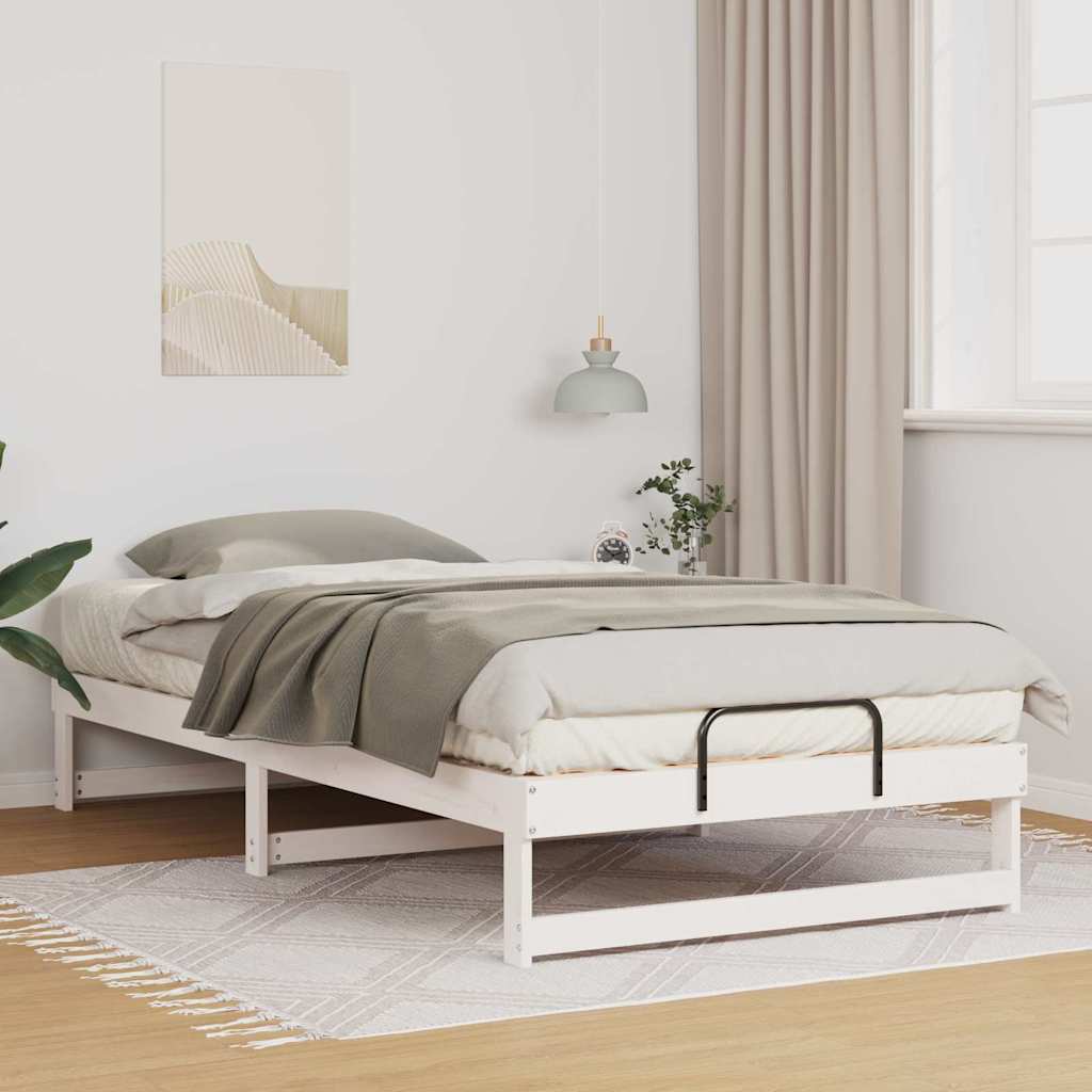 vidaXL Bed Frame Solid Pine Wood White