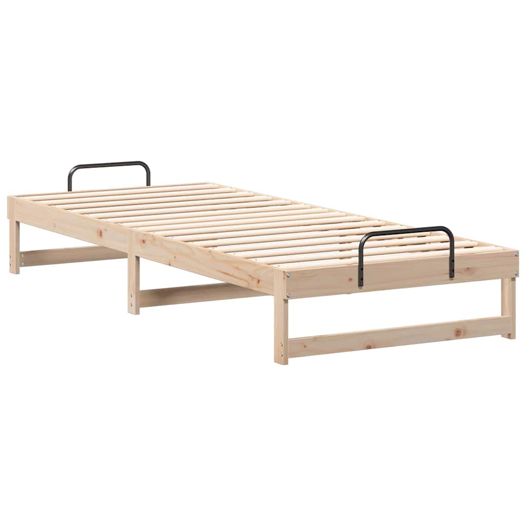 vidaXL Bed Frame Brown 80 x 220 cm Solid Pine Wood 4