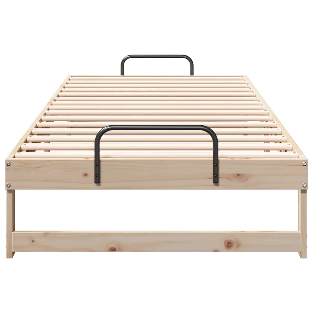vidaXL Bed Frame Brown 80 x 220 cm Solid Pine Wood 5