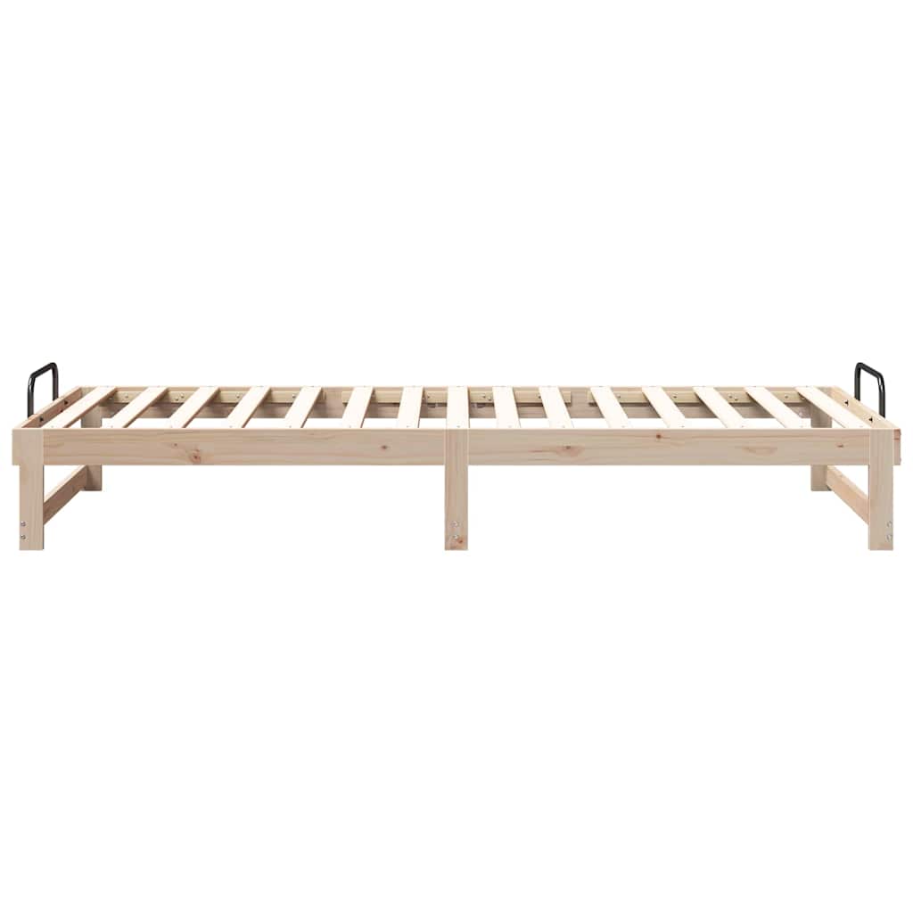vidaXL Bed Frame Brown 80 x 220 cm Solid Pine Wood 6