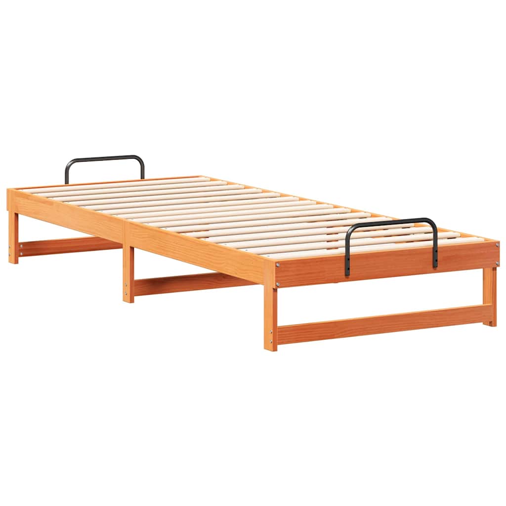 vidaXL Bed Frame Brown 80 x 220 cm Solid Pine Wood 4