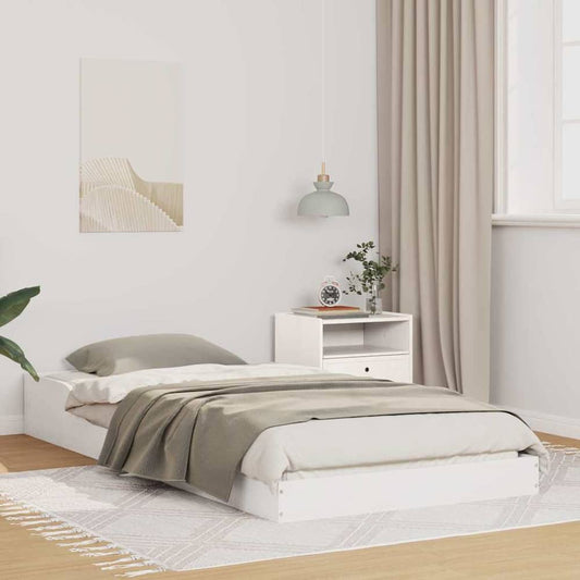 Bed Frame Solid Pine Wood White Length